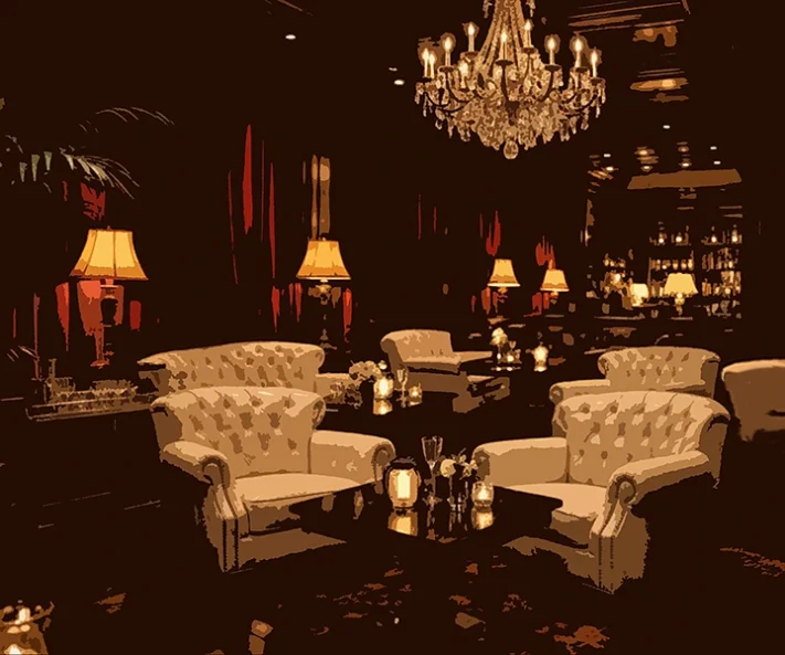 バニーガールバーのテーブル席